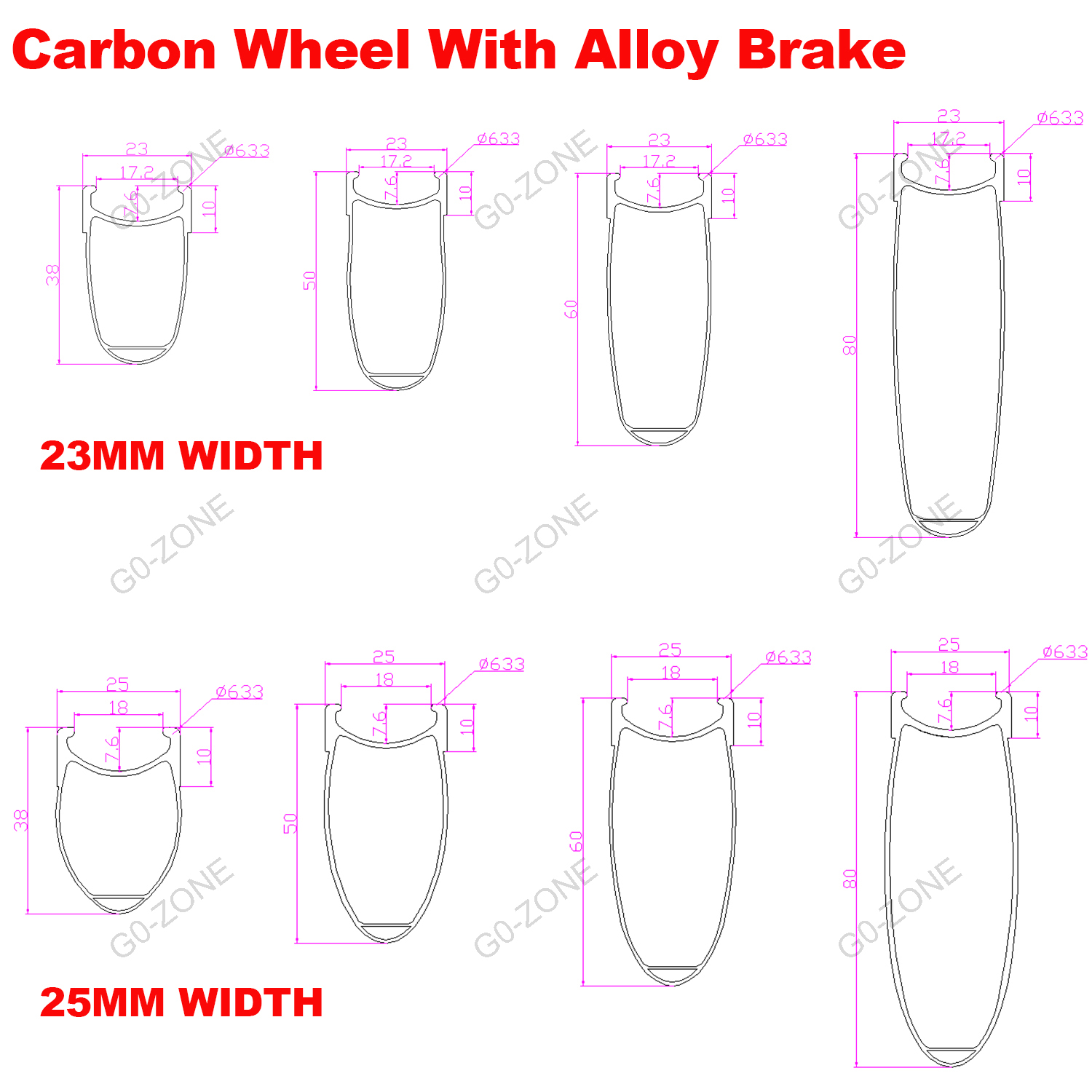 700c Carbon Wheels With Aluminum Alloy Brake Road Clincher Wheelset Customized 18
