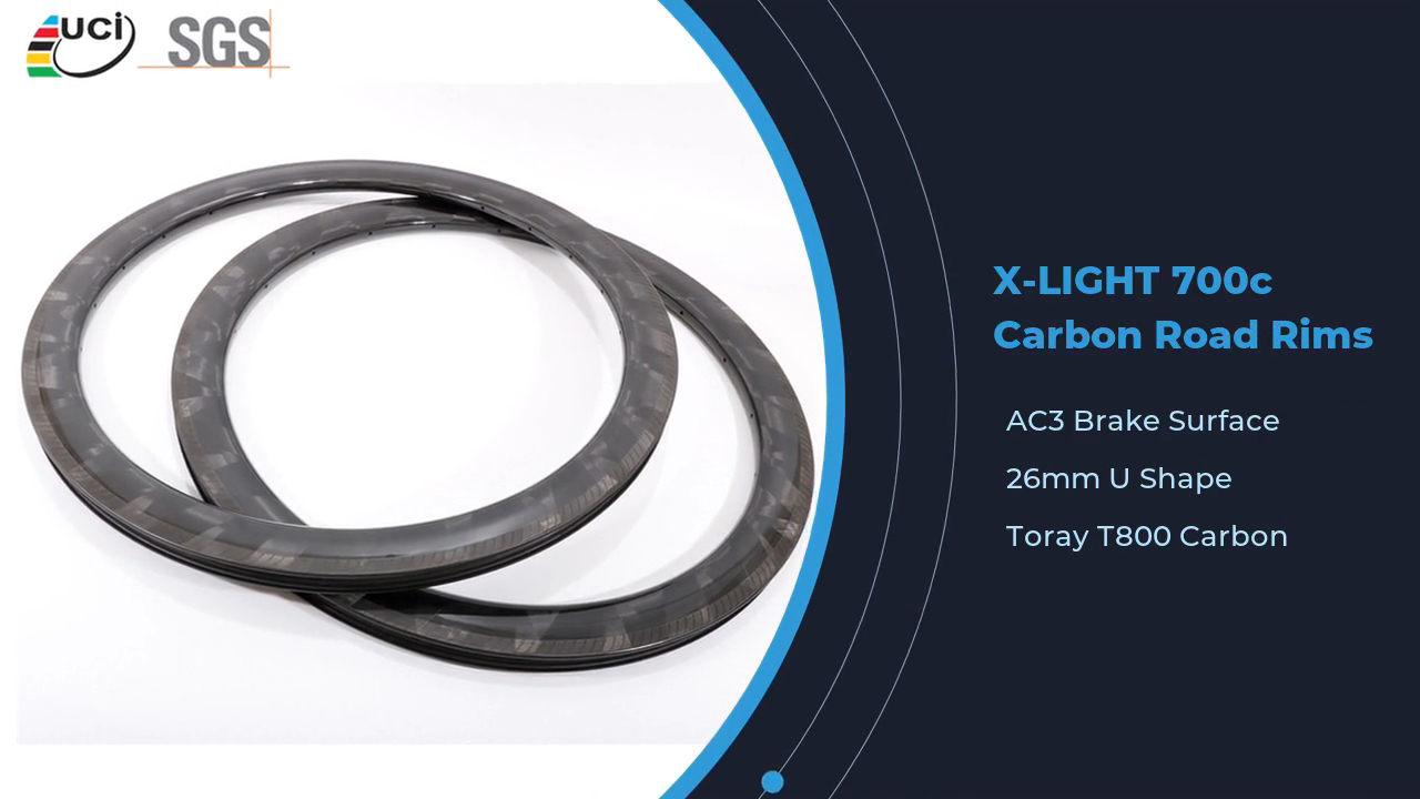 Wholesale 700c X Light Road Carbon Rims AC3 Rim Brake Bike Rim with good price 1