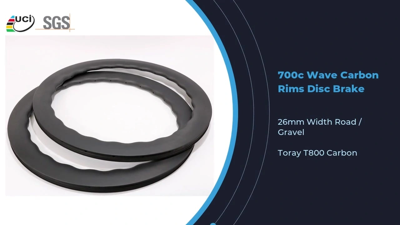 700c Gravel Carbon Rims Disc Brake Wave Shape Wholesale 1