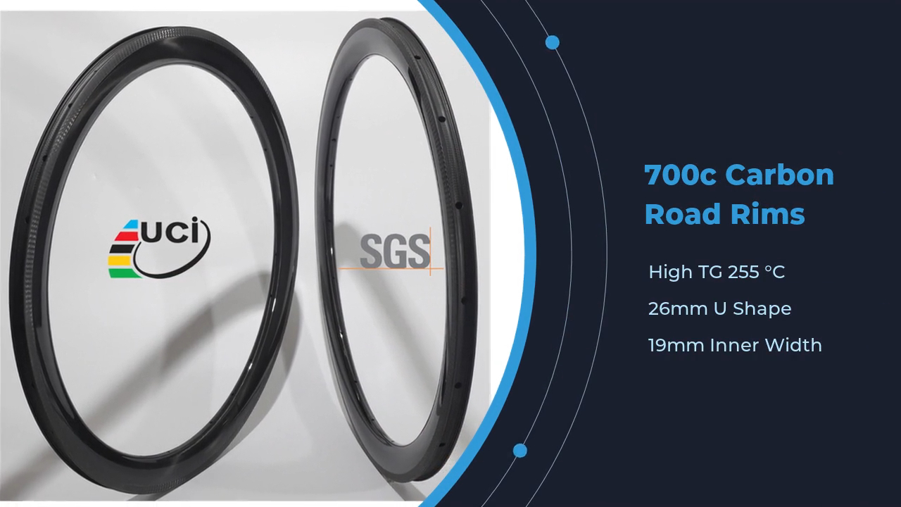 Best 700c Carbon Rims Clincher Tubeless Tubular Rim Brake Road Bike Rim Factory Price 1