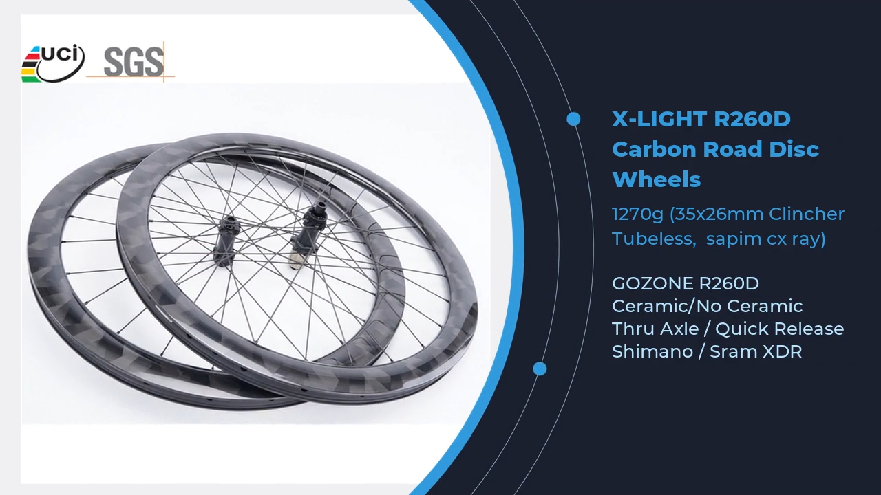 Wholesale X-LIGHT R260D 700c Carbon Road Disc Wheels Racthet OEM Supplier 1