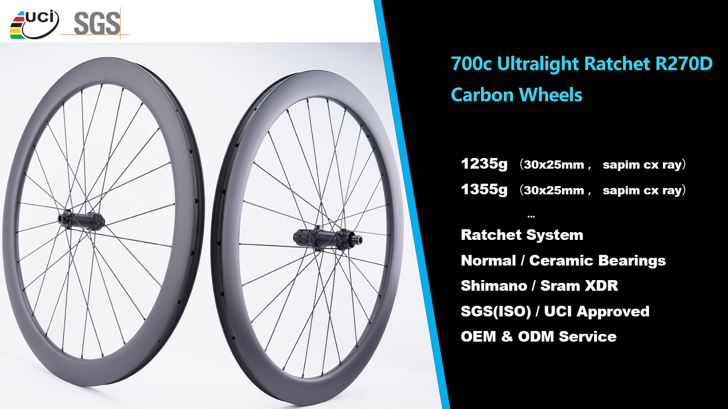 700c Ultralight Ratchet R270D Carbon Wheelset Disc Brake Wheels 1235g ...