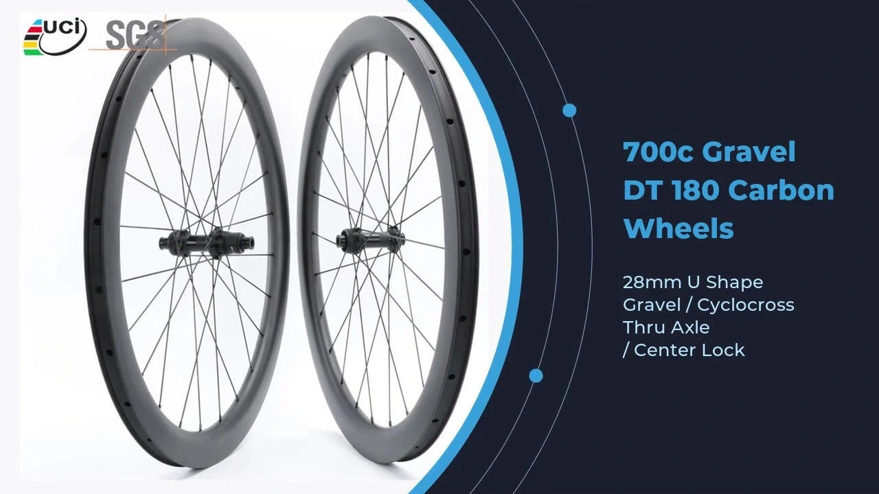 Wholesale 700c Gravel DT Swiss180 Carbon Wheels Disc 28mm U Shape wheelset 1