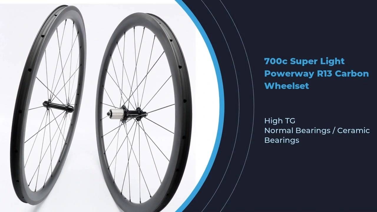 700c Ultra Light Rim Brake Powerway R13 Carbon Road Wheels Factory Manufacturer 1