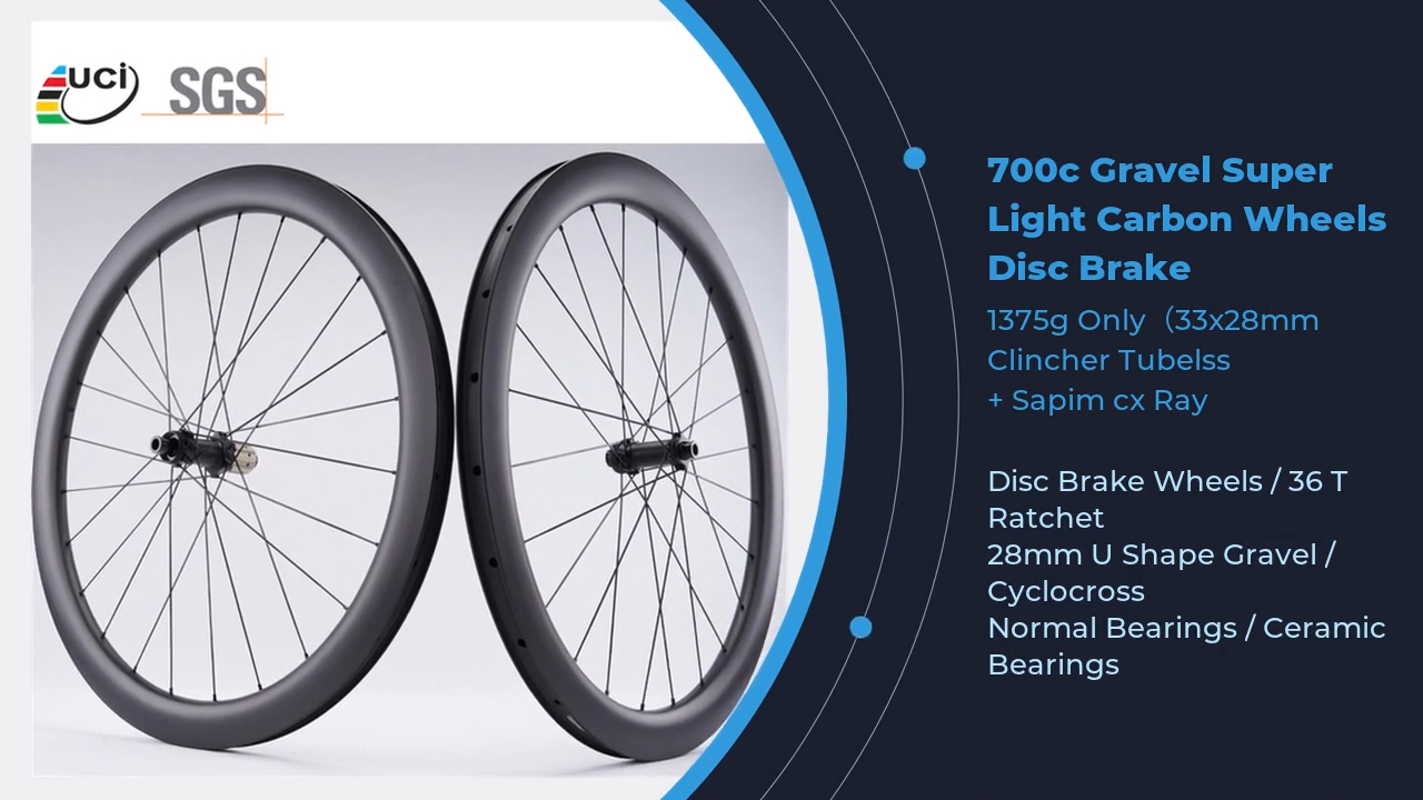 700c Gravel Super Light Carbon Wheels Disc Brake Ratchet R260D Wheelset 1