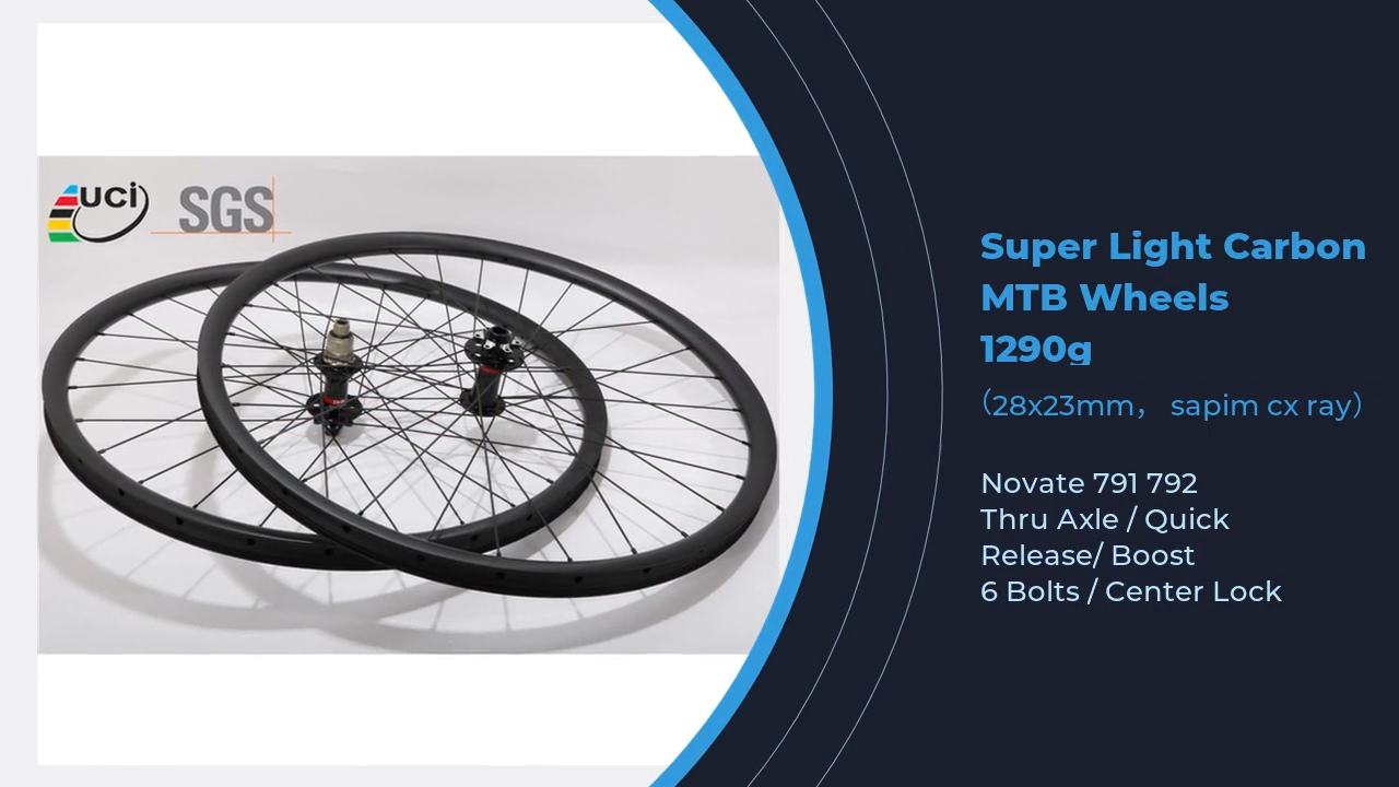 Wholesale Ultra Light 1290g Carbon MTB Wheelset 29 Novatec 791 792 Mountain Wheels 1