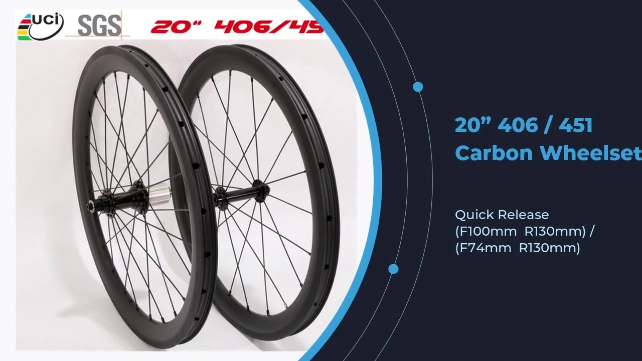 20” 406 / 451 Rim Brake Carbon Wheels Folding Bike Wheelset Basalt Brake 1