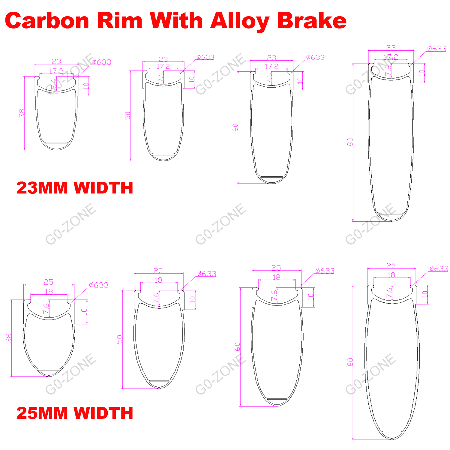 700c Carbon Rims With Aluminum Alloy Brake Road Rim 18