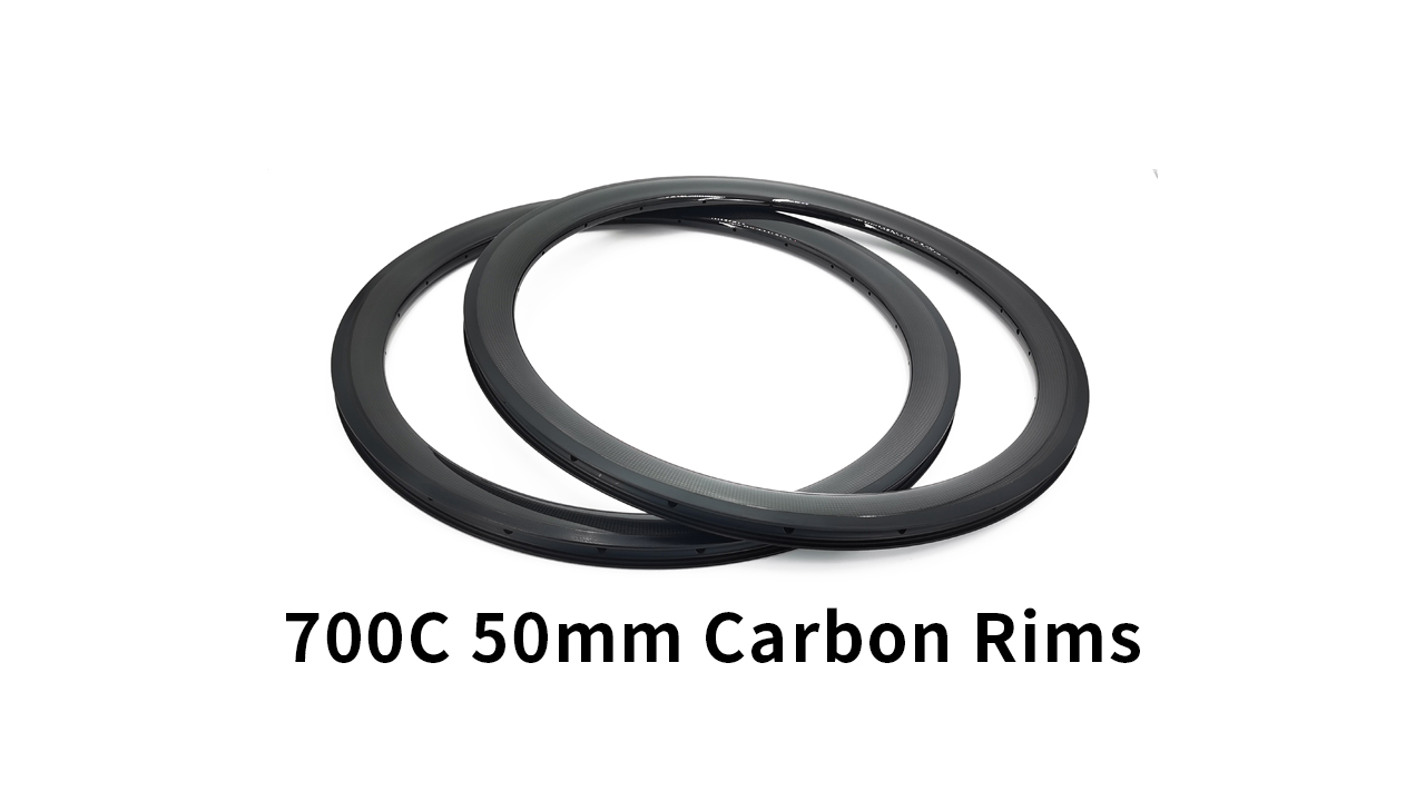 カーボンリム 50mm 700c クリンチャー チューブレス ロードカーボン