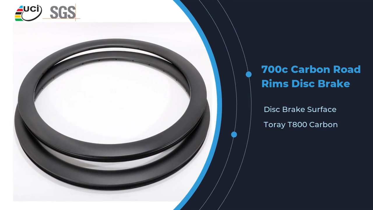 Carbon Rims Disc Brake 700c OEM / ODM UCI Approved Bicycle Rims 1
