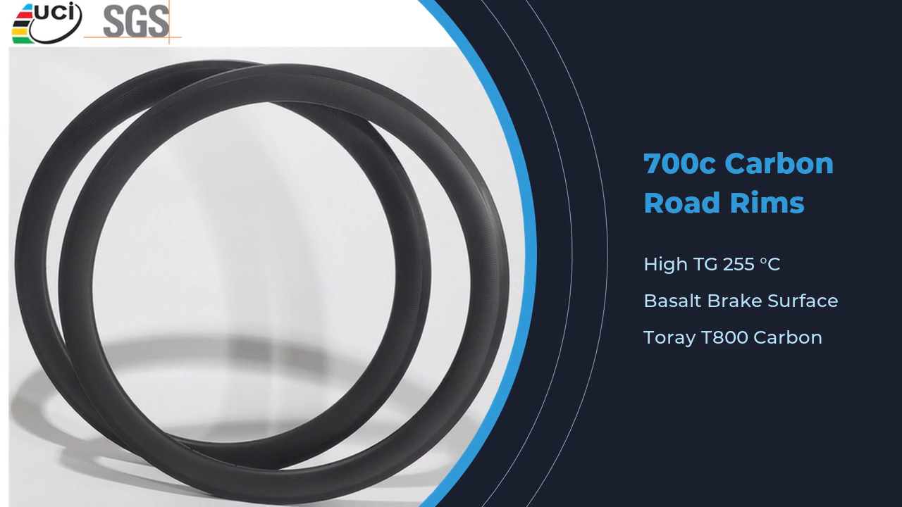 Road Bicycle Carbon Rims OEM / ODM 700c High TG Rim Brake Rims 1