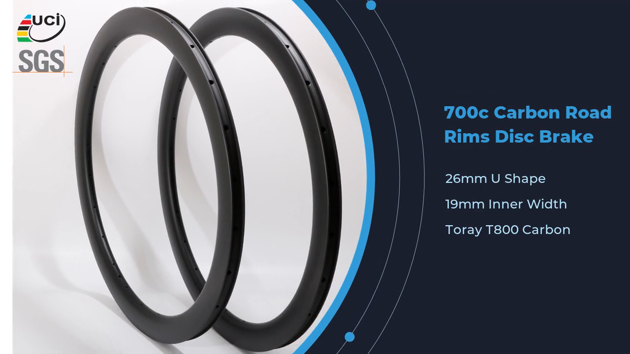 700c Carbon Road Disc Rims Clincher Tubeless Tubular Rim Disc Brake 1