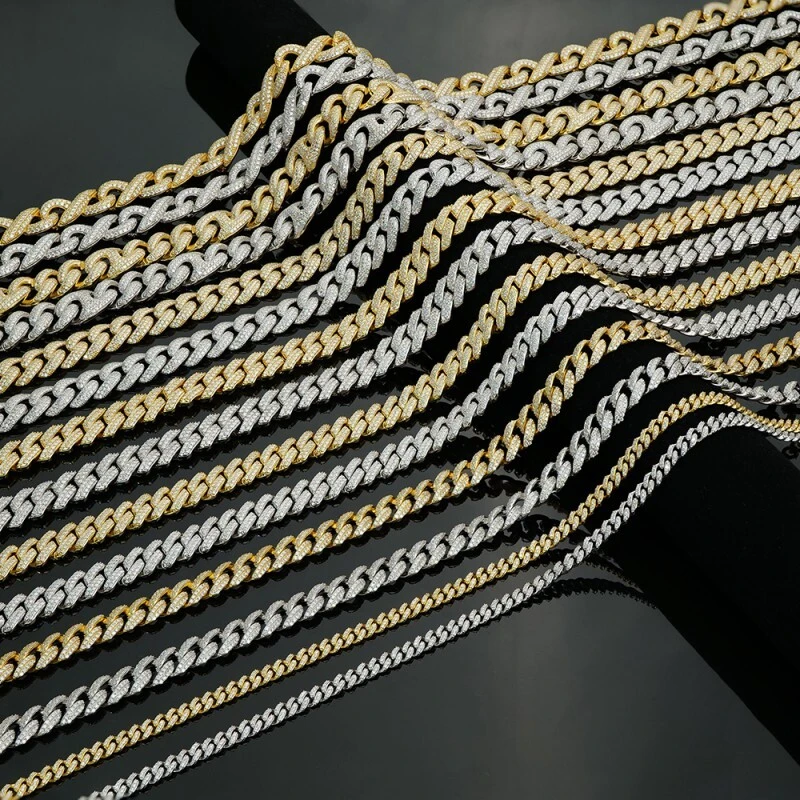 Moissanite Cuban Link Chain for Men, Hip Hop Fine Jewelry 1