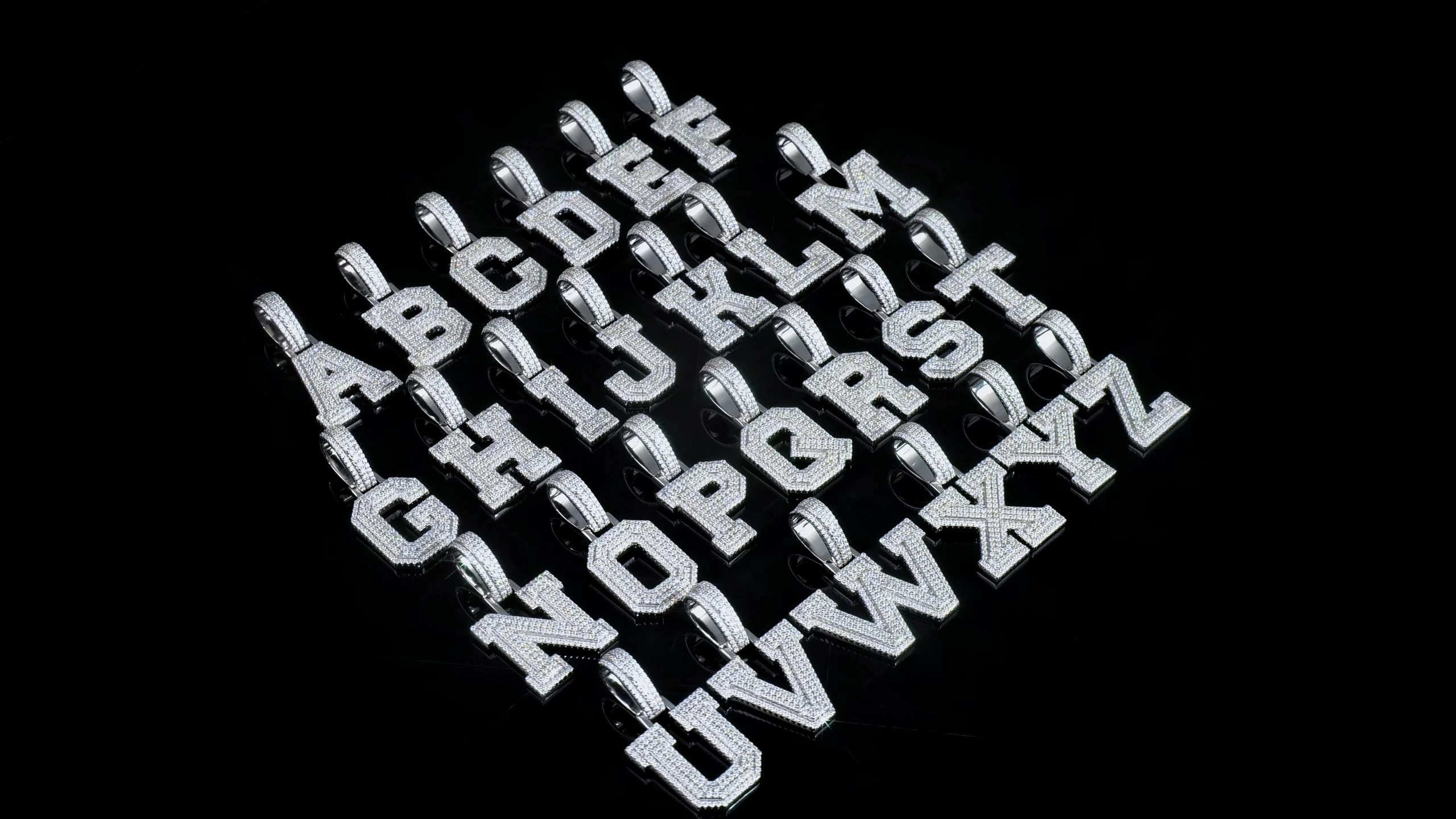 Moissanite A-Z Letter Pendant, Vvs 925 Sterling Silver 1