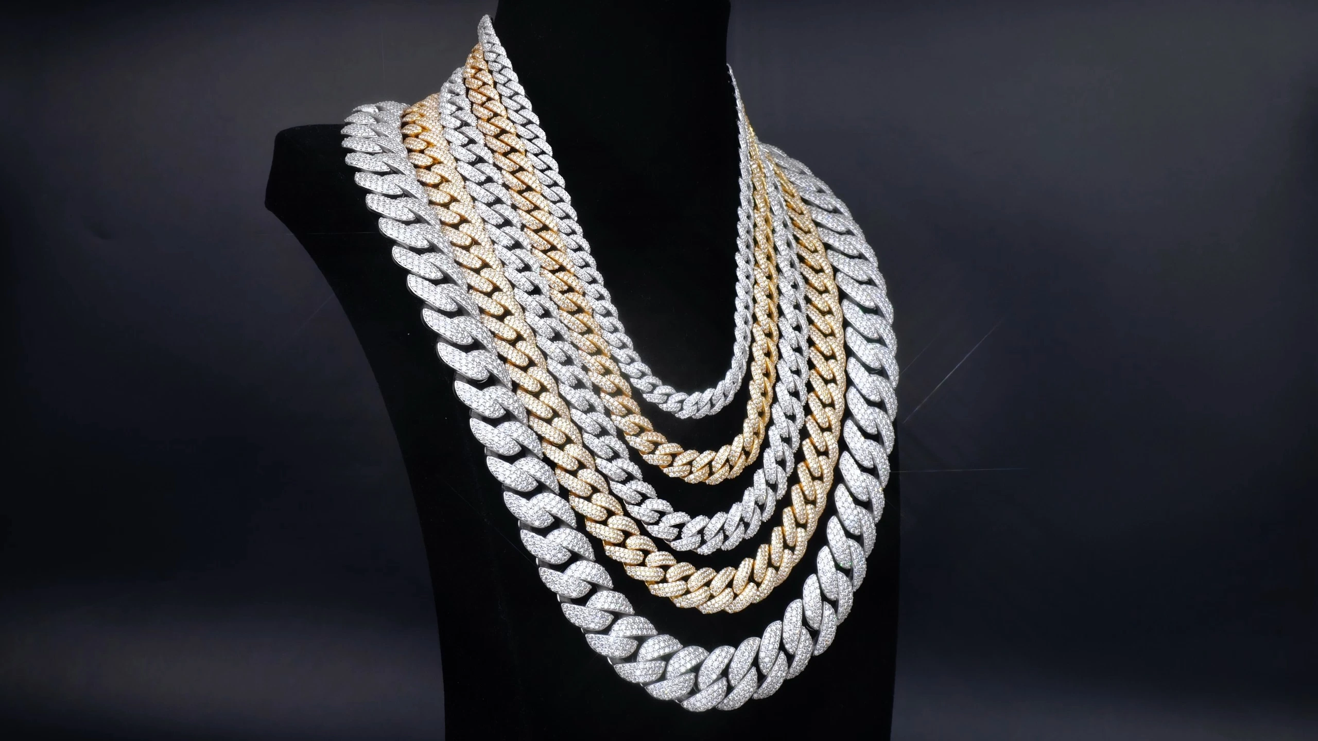 Miami Arc Style Moissanite Cuban Link Chain,925 Silver 1