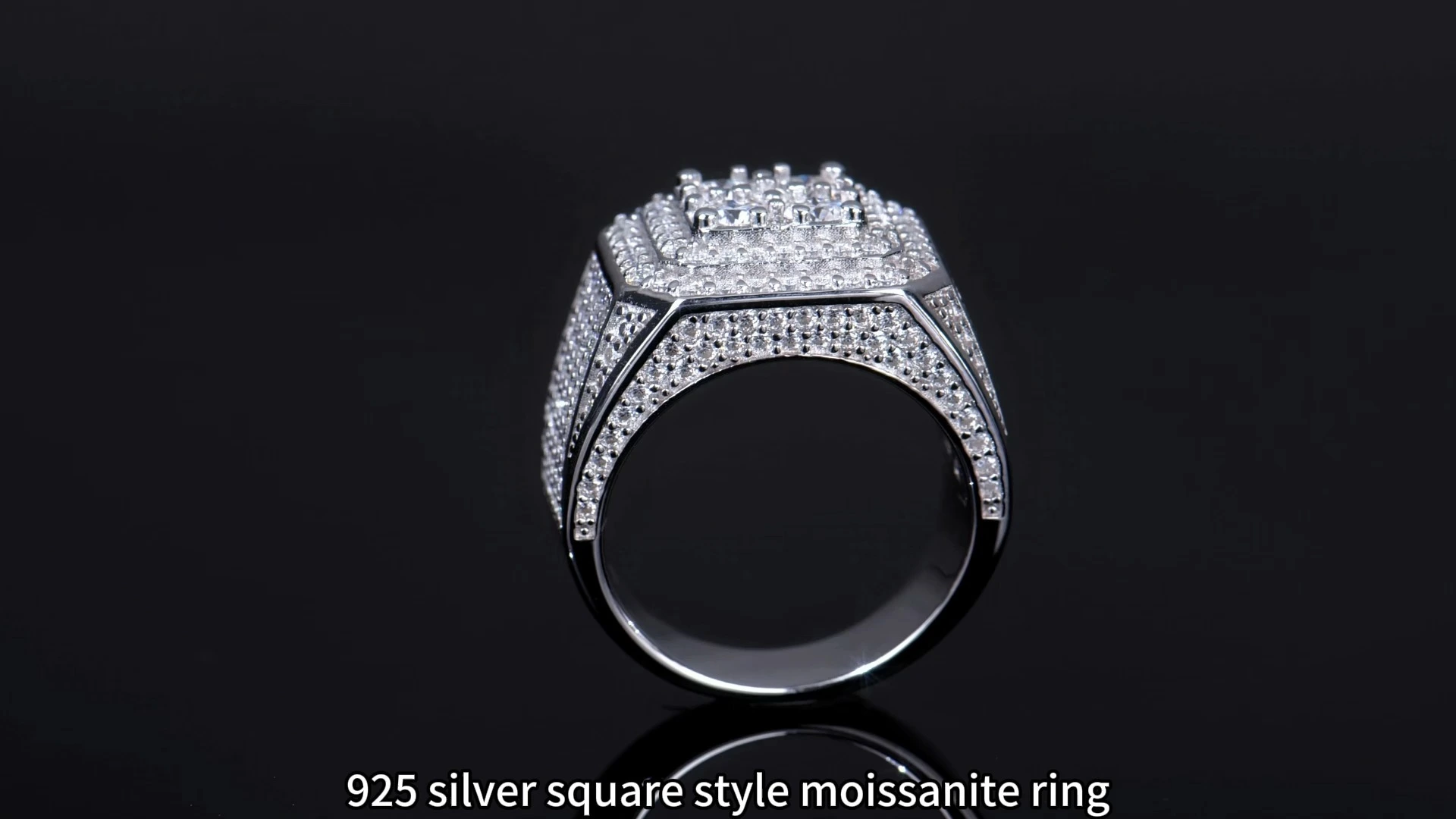 Moissanite Hip Hop Ring For Men,Customized 1