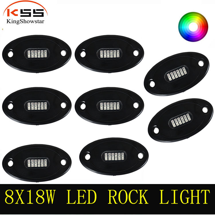 Kingshowstar - Rgbw 4pcs 8pods Led Rgb Rock Light Pods Kit App Blue Tooth Control Underbody Rock Light 12v 9w For Jeep Atv 4x4 Offroad Truck Hot sell item 20