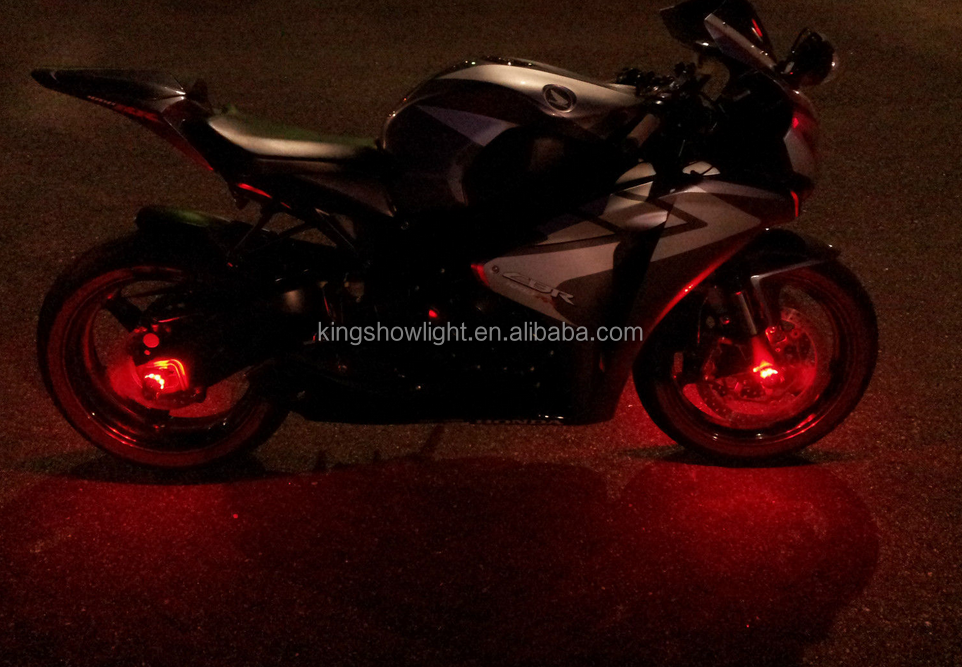 4pcs Million Color LED Motorcycle Axle Wheel Pod Accent Light Kit 19