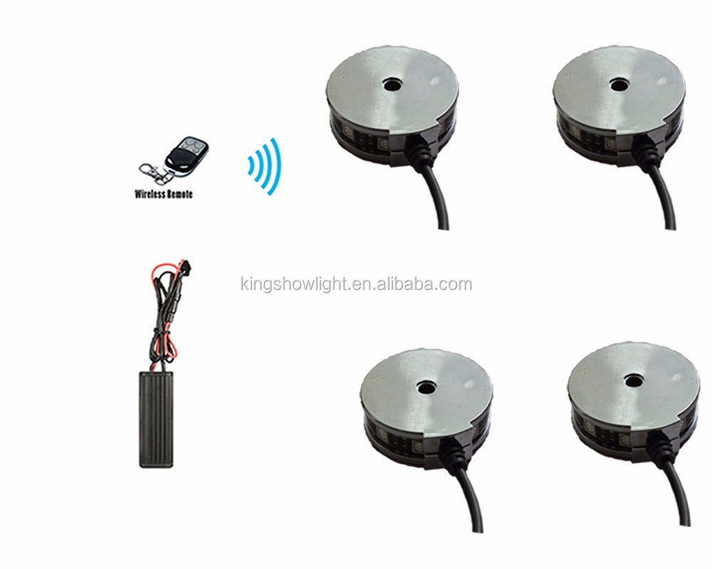 Kingshowstar - 4*Pod RGB LED Motorcycle Wheel Lighting Custom Rim Glow Pod Accent Sport Bike Rt with Remote controller Led motorcycle wheel light 5