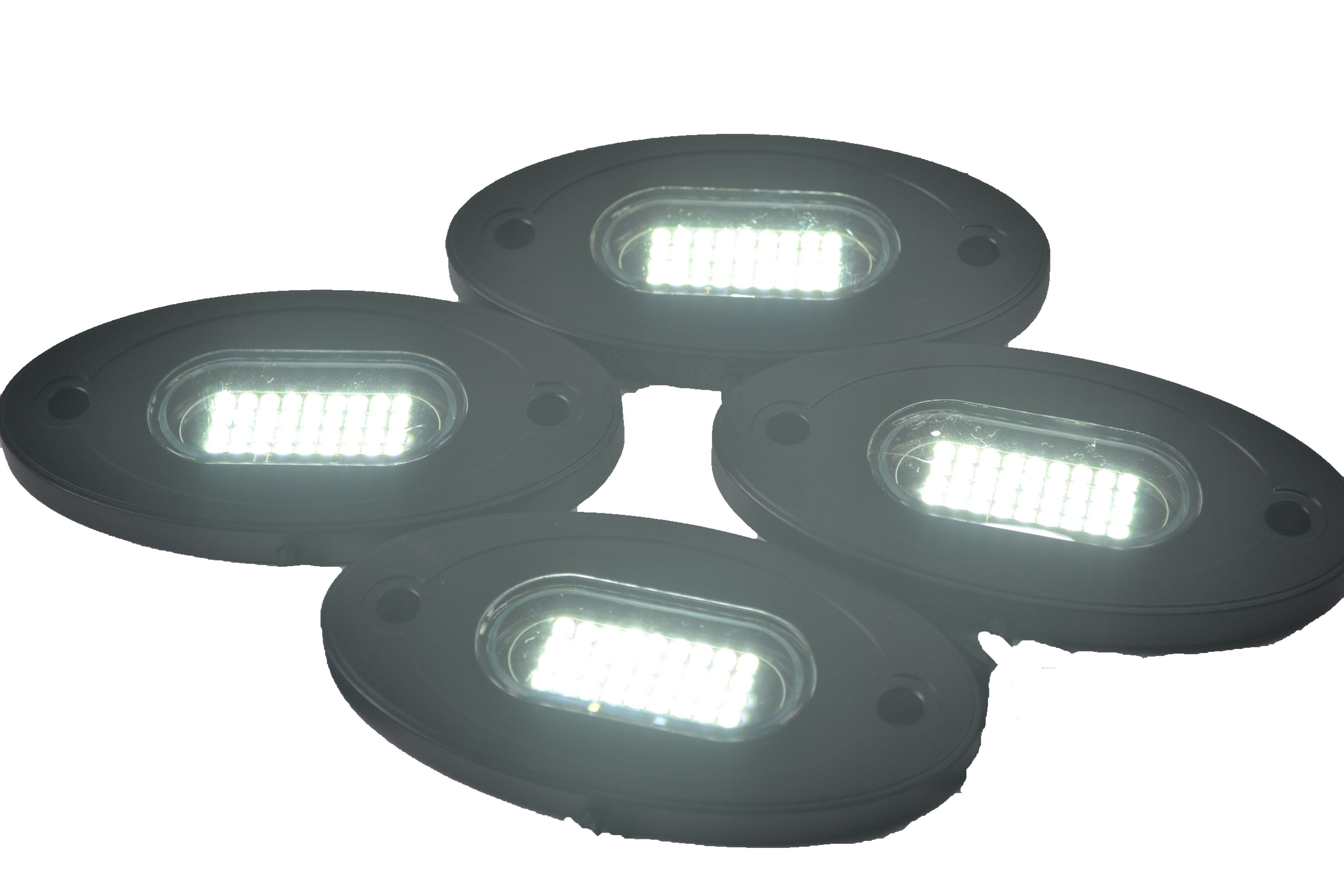 Kingshowstar - LED Rock Lights White 4PCS for Je ep Off Road Truck Auto Car Boat ATV SUV Waterproof High Power Neon Trail Lights Underglow Ligh The Max 36W level rock light 12