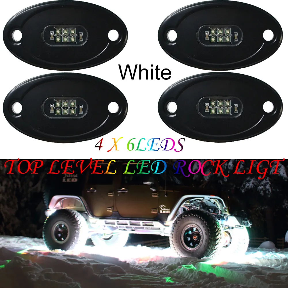 12pc LED Rock Light BT Wireless White Color - Multi-functional Off Road Auto Lighting System 4