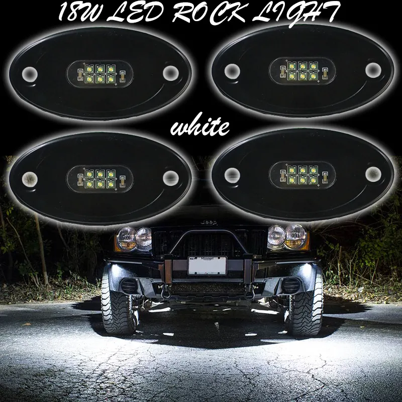 12pc LED Rock Light BT Wireless White Color - Multi-functional Off Road Auto Lighting System 6