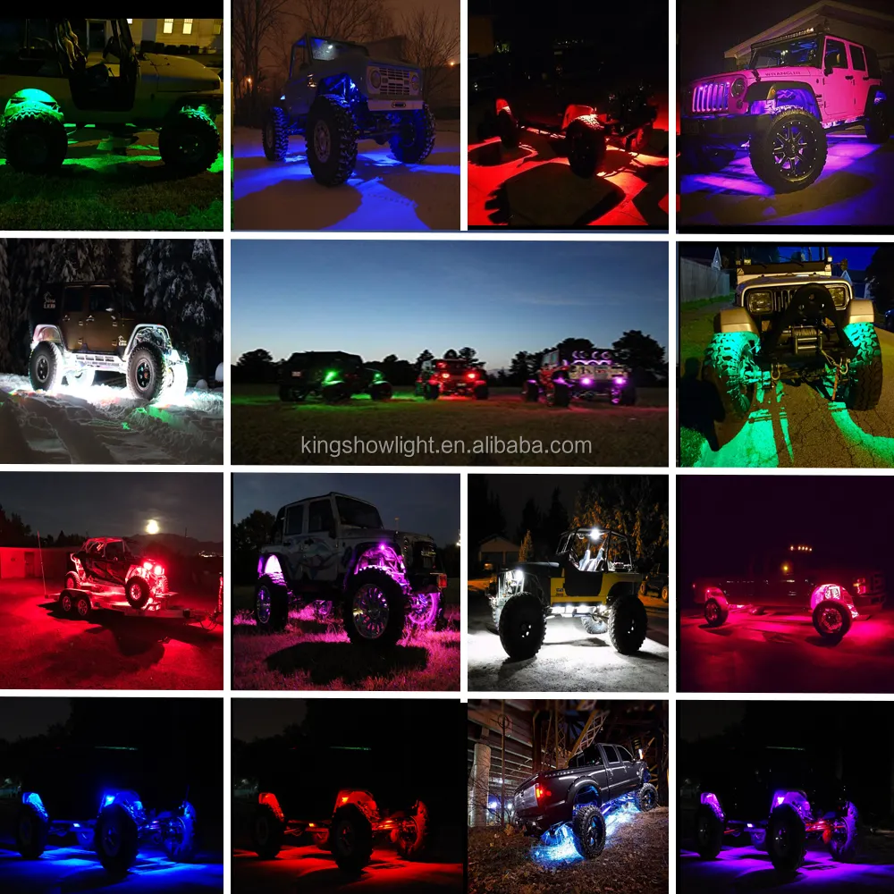 8 Pod RGBW LED Rock Lights - Multicolor Underglow Kit with Music Mode 7