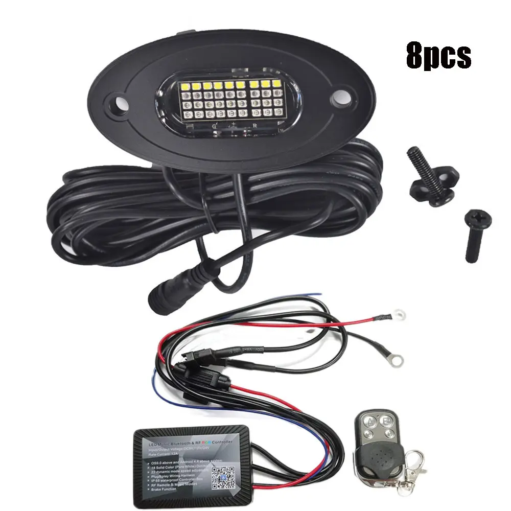 RGBW Rock Light Kit for Jeep Wrangler - Underglow Decking Lights Control 2