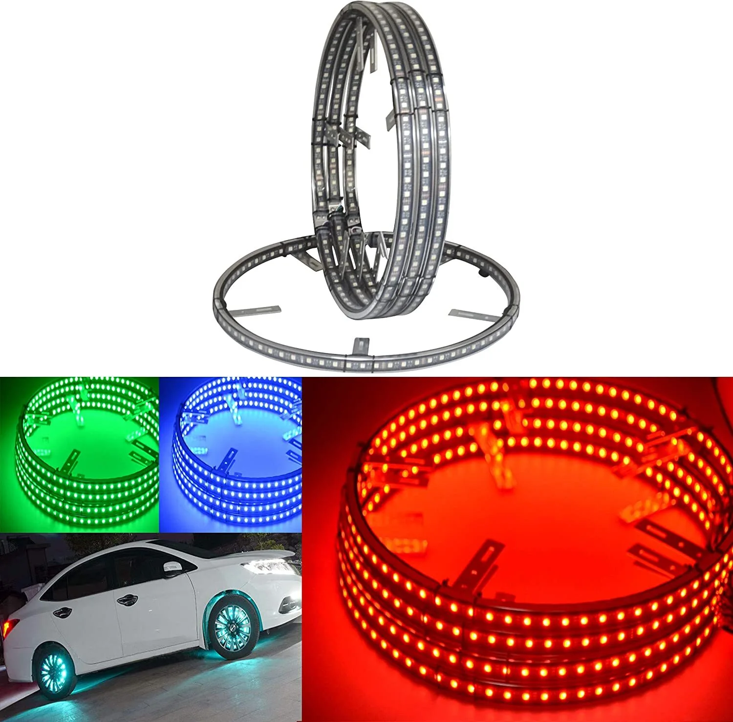 Kingshowstar 4pc 15.5 Million Color SMD RGBW LED Wheel Ring Light Kit for 15 RGBW Led wheel light 1