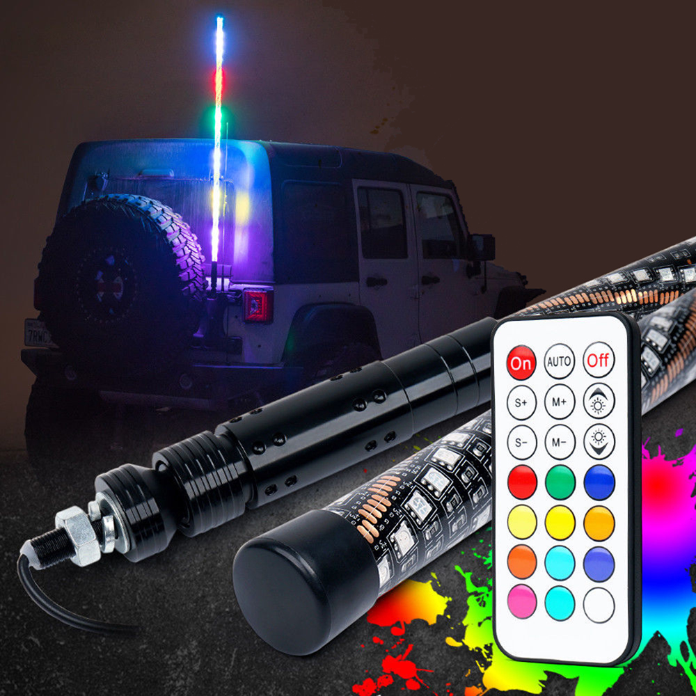 Kingshowstar - Factory wholesale waterproof led rgb spiral light whip with wireless remote control led whip light 14