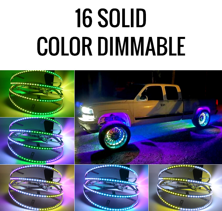 Rgbw Waterproof Wheel Chair Light Weight Led Ring Light Wheel Car Wheel Rim Light 16