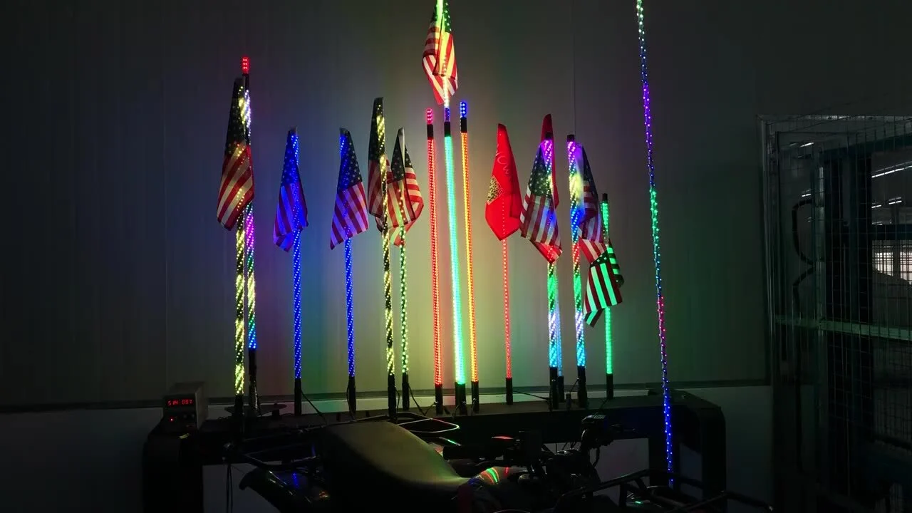 Kingshowstar - Waterproof Rgb App Controlled Light Utv Lighted Led Whip With Rock Lights led whip light 1