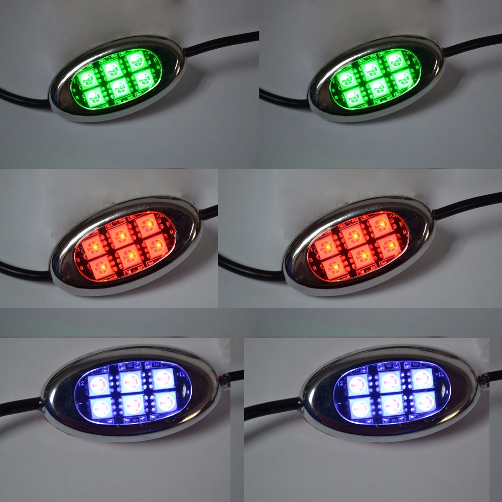 Kingshowstar - Kit de lumini LED multicolore pentru motocicletă, fără fir, cu 18 culori, 18 POD 108 LED-uri, universal, pentru accent de motocicletă 3