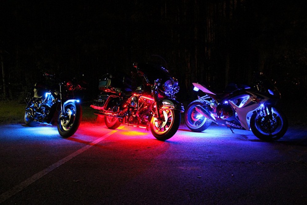 Kingshowstar - Kit de lumini LED multicolore pentru motocicletă, fără fir, cu 18 culori, 18 POD 108 LED-uri, universal, pentru accent de motocicletă 5