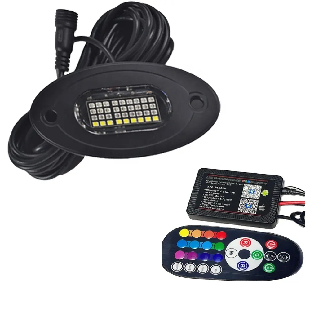RGBW LED Rock Lights - Waterproof, App Controlled, Music Mode 2
