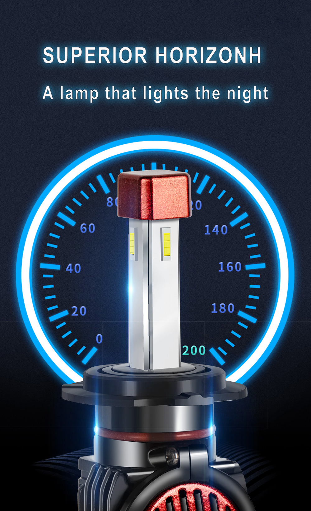 Kingshowstar - H7 H4 H11 9005 4-side led headlight bulbs LED Headlights 6000K cool white IP68 Waterproof headlight led 18