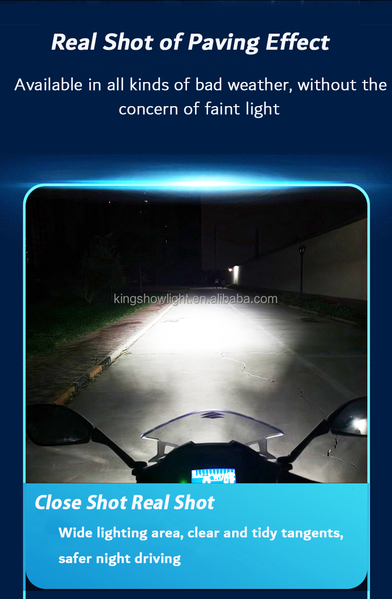 Kingshowstar - Moetorcycle Led Headlight 60W LED Light Headlight Fog Driving Lamp Lights Spot Light Fits P50 LED Motorcycle Bicycle Light 16
