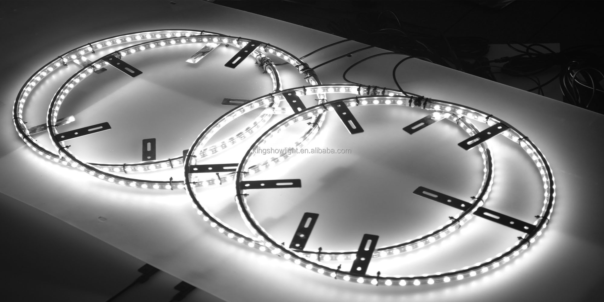 15.5 17 inch Double Side Glow Ring Wheel Lights Solid Pure White Color Wheel Rings Rim Light Kit for All Cars 14