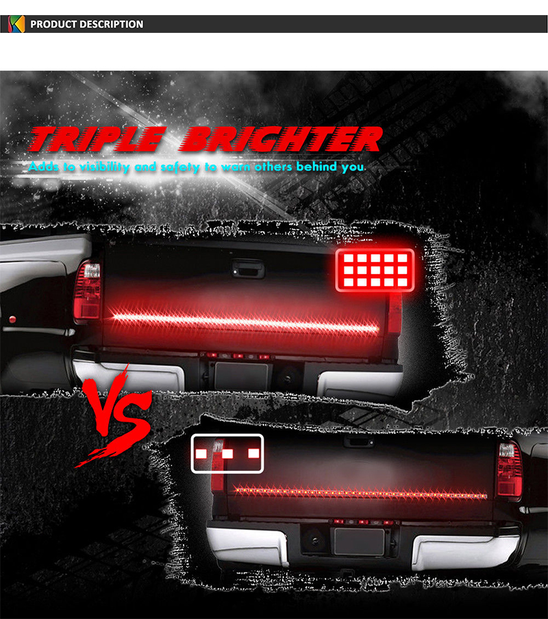 Sequential 48 Turn Signal Tailgate Light Pickup Rear Brake Light Triple Scanning Led Tailgate Bar 12