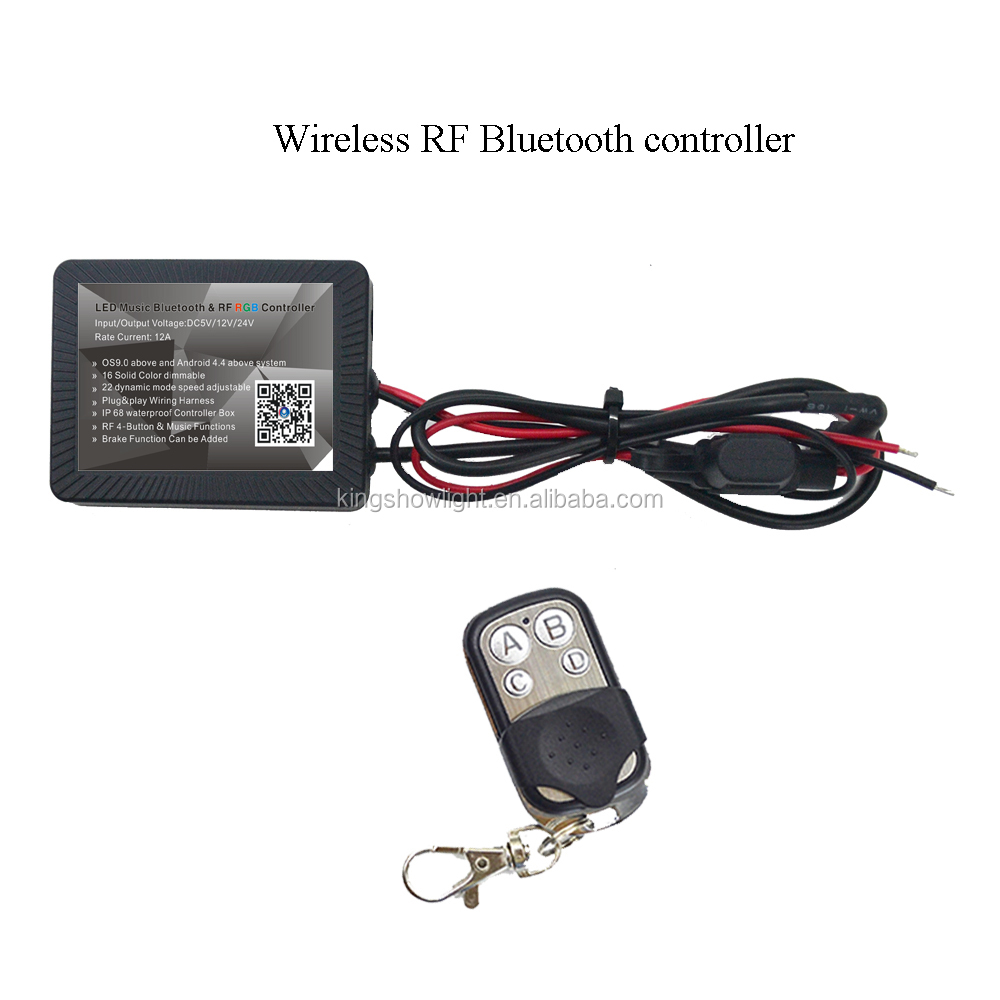 Hot sale car interior atmosphere led blue-tooth remote control wheel light led rgb 16