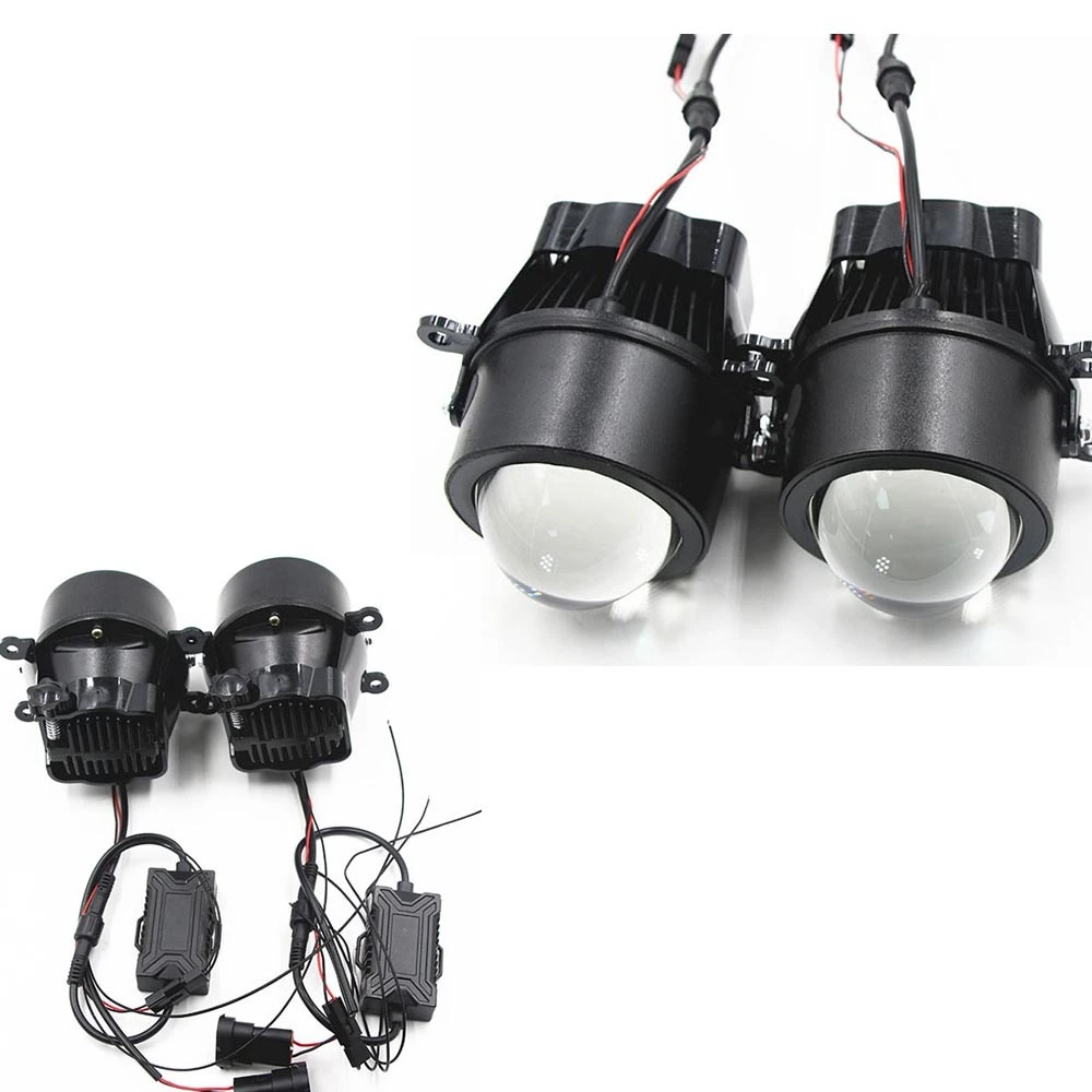 Kingshowstar Universal Factory  yellow  Mini Hid Projectors 3.0 Inch Car Light Fog Projector Led Headlight 1