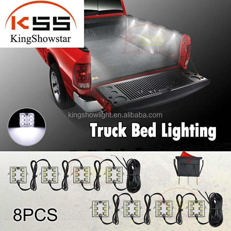 Universal 8pcs White LEDs Lighting System Light Kit Pick-Up Truck Bed Rear Work Box 14
