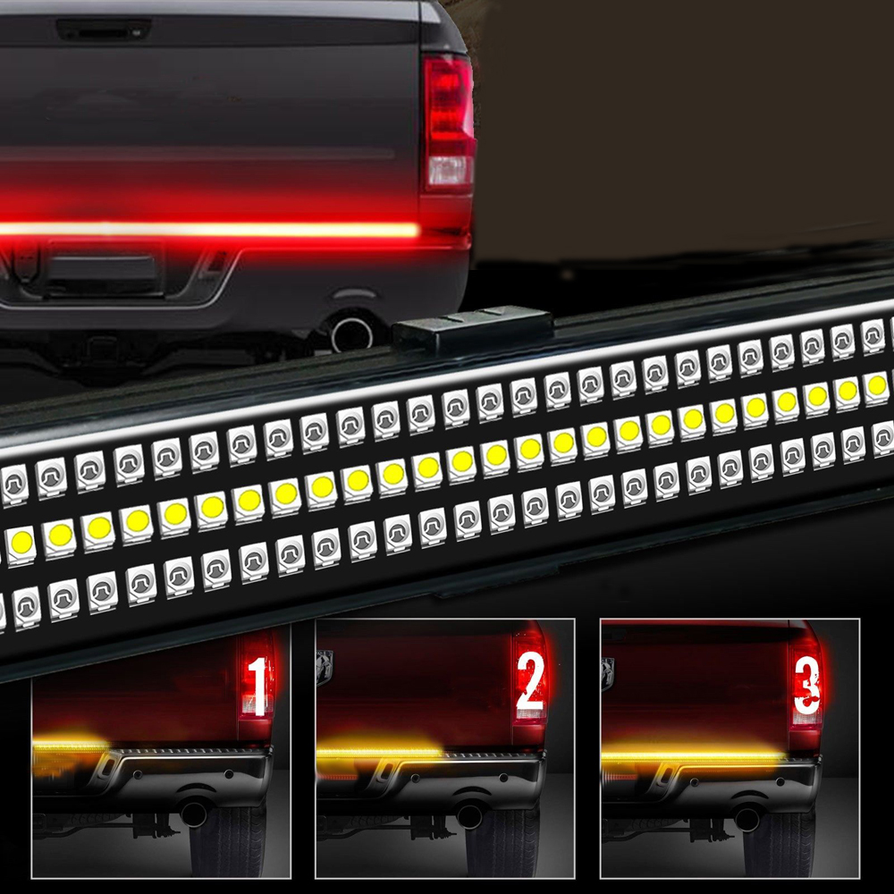 Kingshowstar - 60 Triple Row LED Tailgate Light Bar Turn Signal Brake/Running Reverse Lights led auto tailgate light 8
