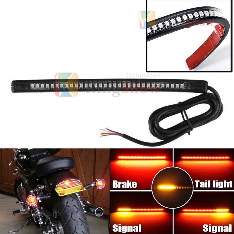 Kingshowstar - 12v 18w Universal Led Brake Light Strip Bar Flexible Turn Signal Motorcycle Led Indicator Light Motorcycle LED Motorcycle Bicycle Light 14