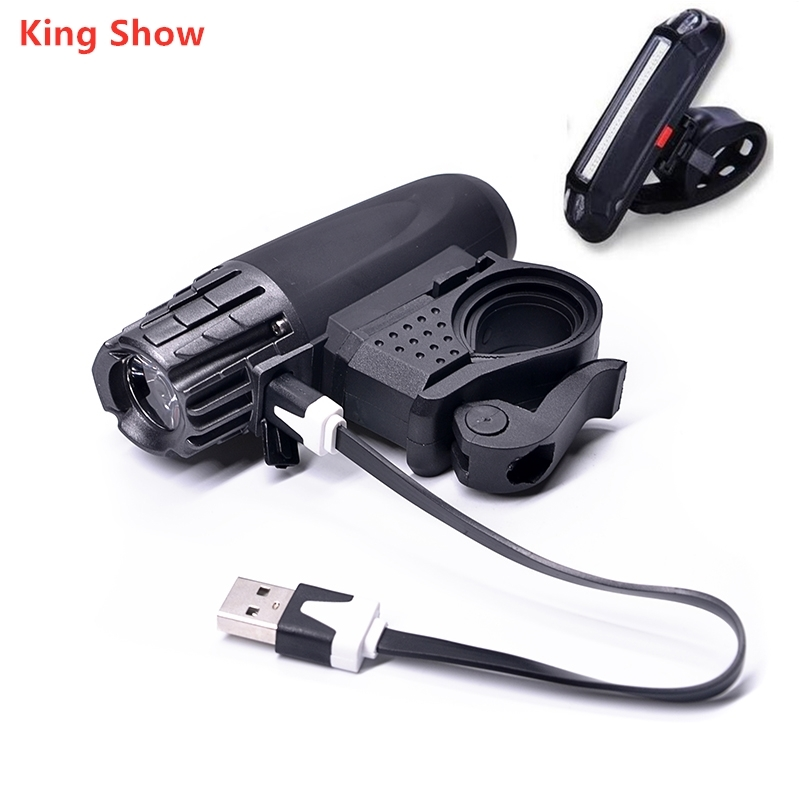 Kingshowstar - USB Rechargeable Bike Light Super Bright Front Light and LED Bike Tail Light Set Splash-proof and Easy to Install & Remove LED Motorcycle Tail Light 1