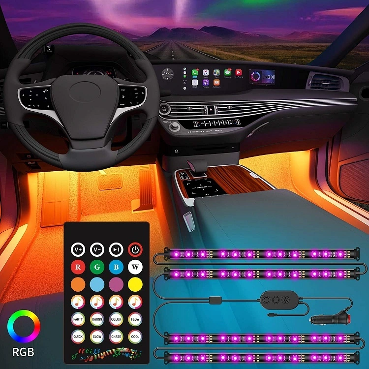 New Car Led Atmosphere Lamp Interior Decoration Light 5050 9Smd 6000K Rgb Dc12V 1