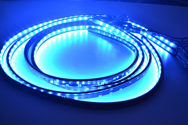 4 pcs High Intensity LED Underglow Light Running RGB Color Strip Underbody System Sound Active Function app Remote Control 18