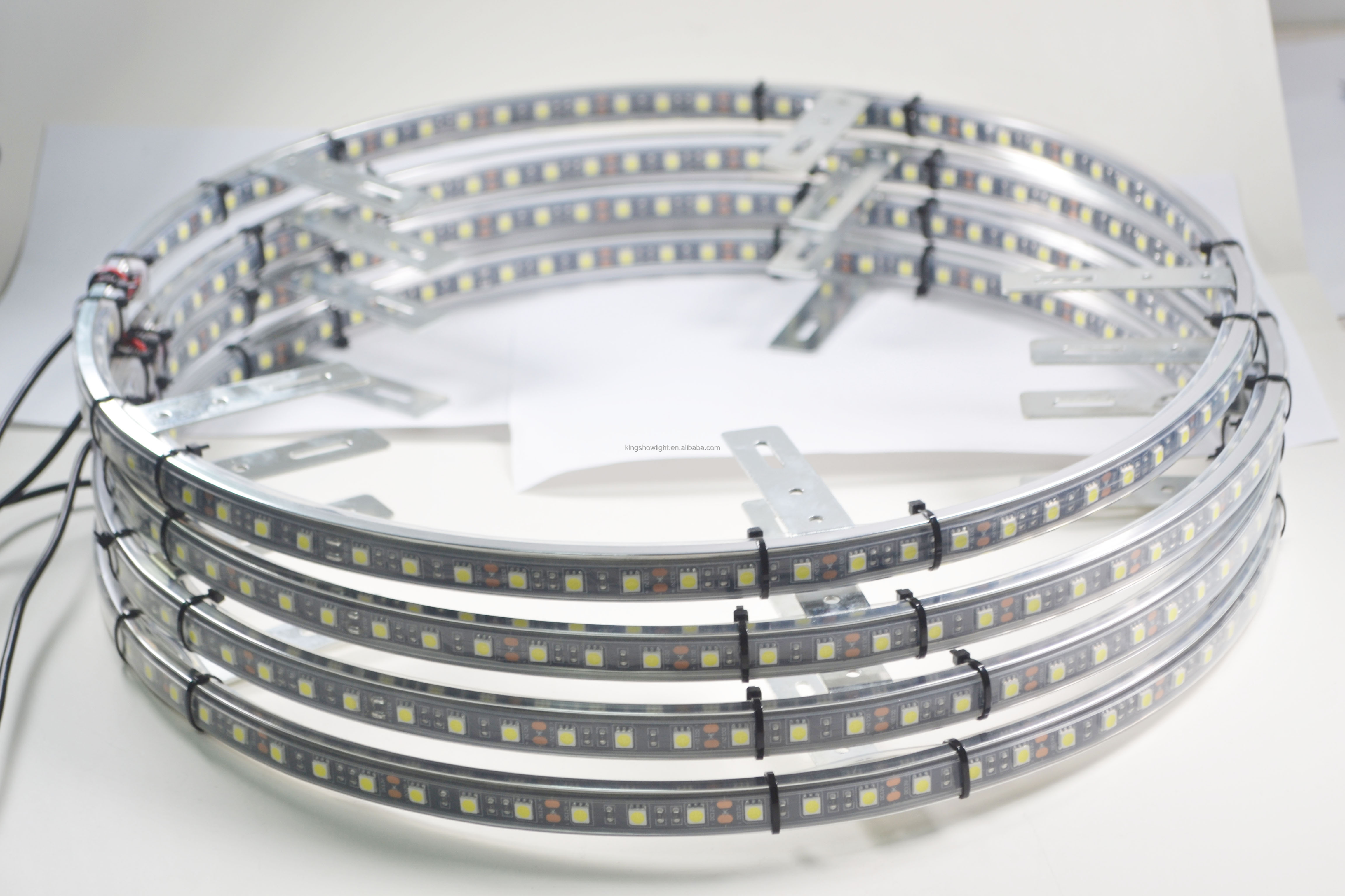 17 Pure White Led Wheel Light Dual Row LED Strip - Kingshowstar 16