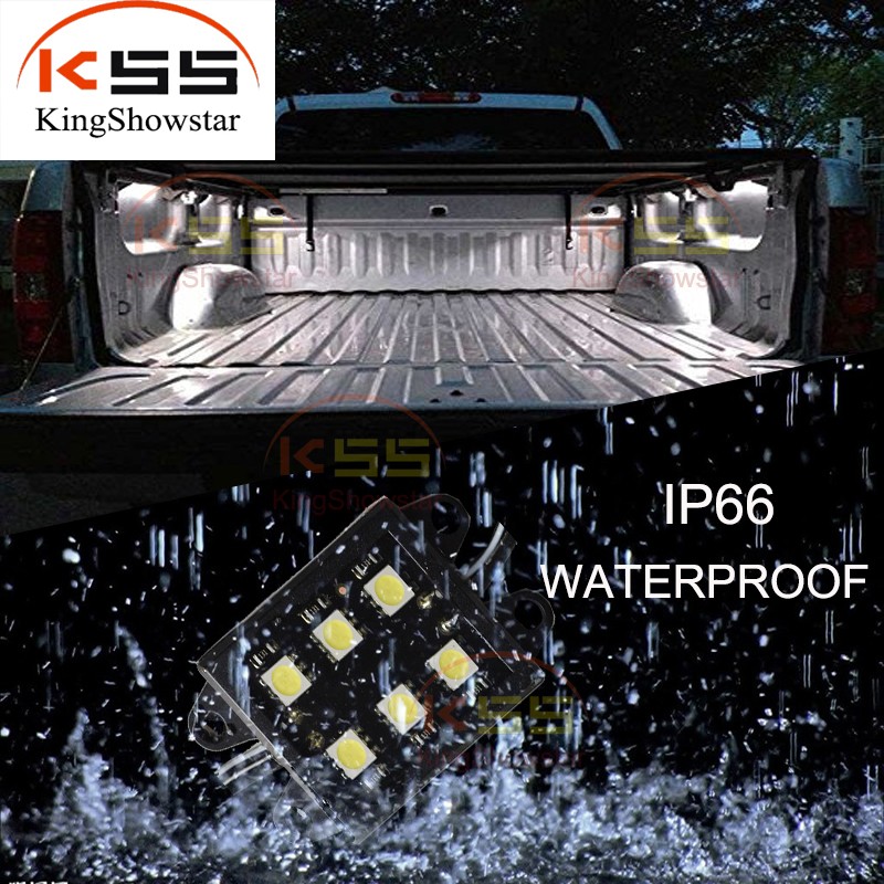 2 Piece Set Universal White LED Bed Rail Light Kit Truck Bed Light 48 Super Bright LED with Switch 8