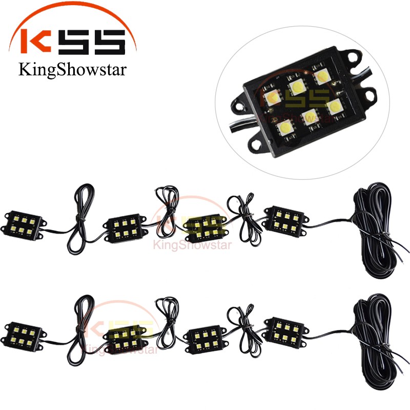 2 Piece Set Universal White LED Bed Rail Light Kit Truck Bed Light 48 Super Bright LED with Switch 12